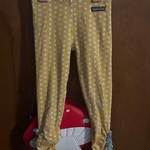 Matilda Jane Size 4 Year Yellow Polka Dot Leggings Bennies
